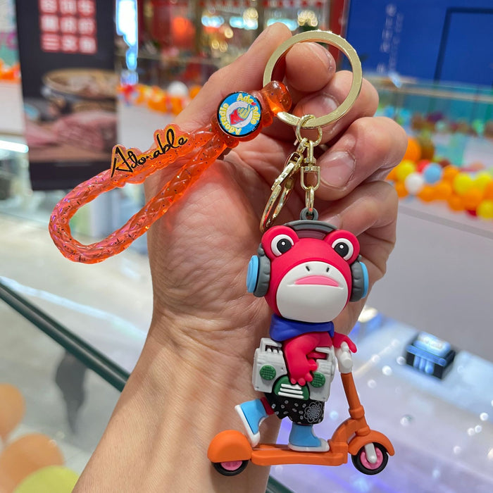 Wholesale Cartoon keychain cute PVC doll bag pendant car keychain circle small gift wholesale