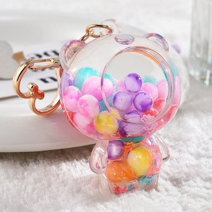 Wholesale Acrylic oil-filled pendant,  glow-in-the-dark iceberg cup keychain