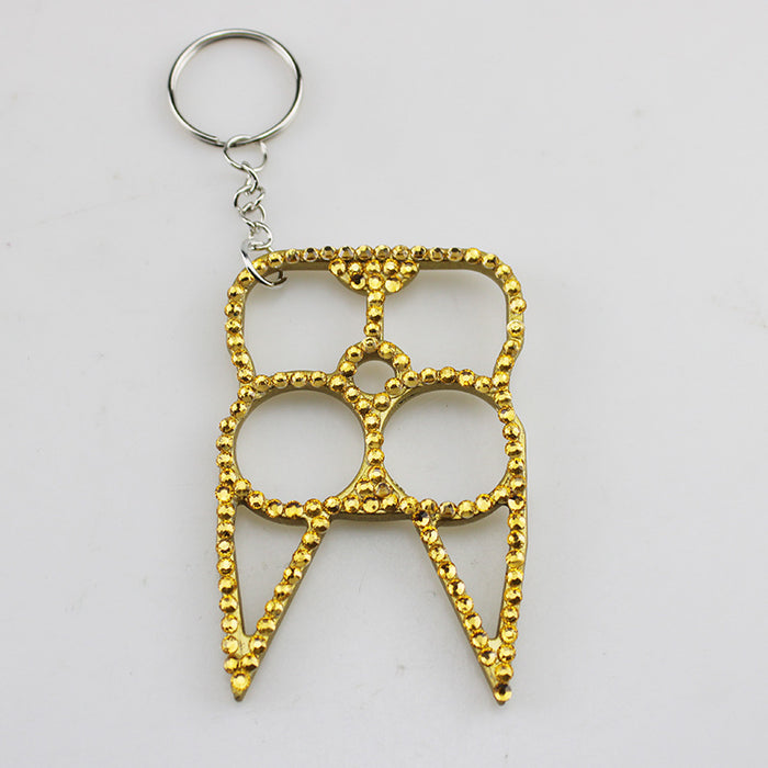 Wholesale Black Alloy Rhinestone Self Defense Keychain For Everyday Carry Gift