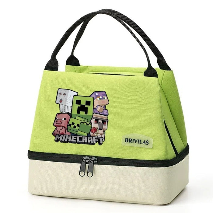 Wholesale Cartoon Double Layer Insulated Lunch Bag Oxford Fabric Picnic Tote Casual Outing Gift