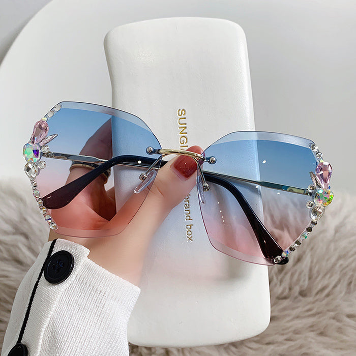 Wholesale Diamond-encrusted Frameless PC Sunglasses JDC-SG-MNY002