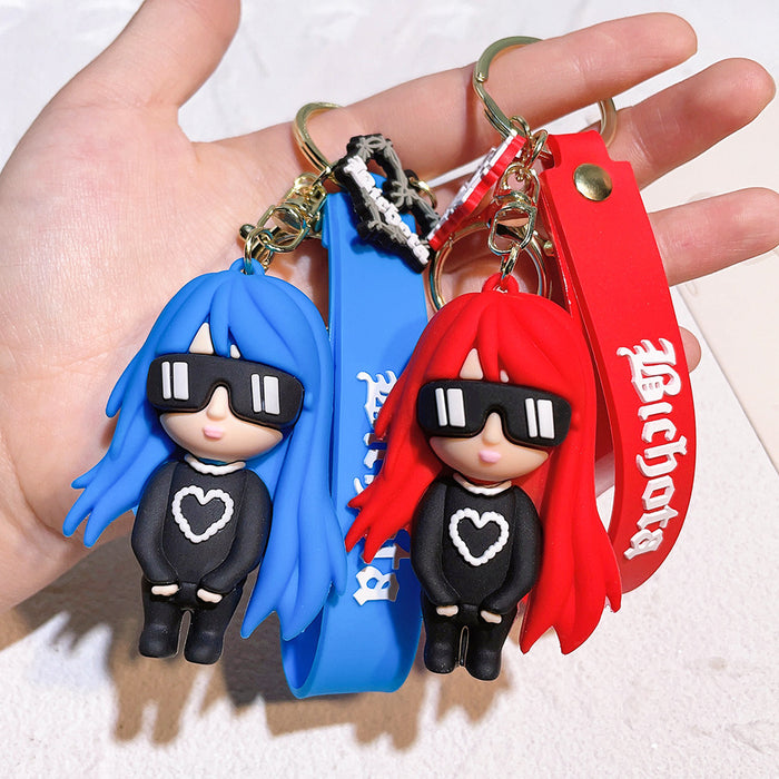 Wholesale Silicone Cartoon Jersey Keychain JDC-KC-Qiwei028