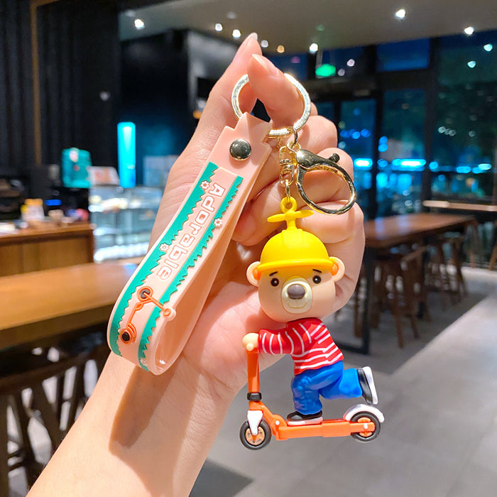 Wholesale Skateboard duck pendan couple car key chain