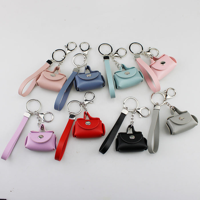 Wholesale Chic PU Leather Coin Purse Keychain Alloy Car Key Accessory For DIY Jewelry Craft