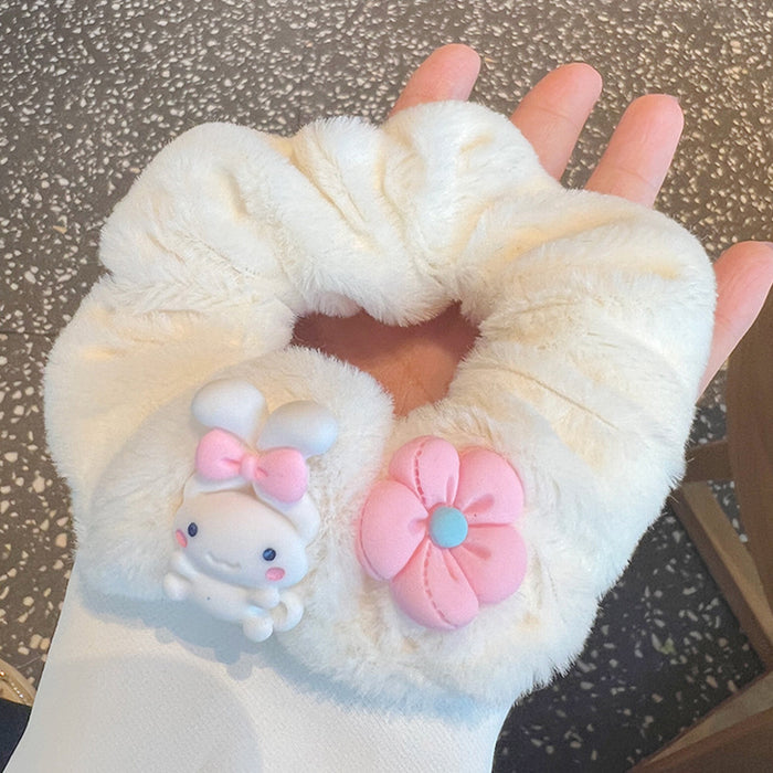 Wholesale Creamy Pink Cute Cartoon Series Girlish Plush Hair Scrunchies