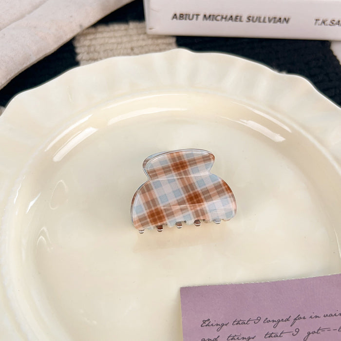 Wholesale PVC Plaid Claw Hair Clip - Retro Fashion Accessory