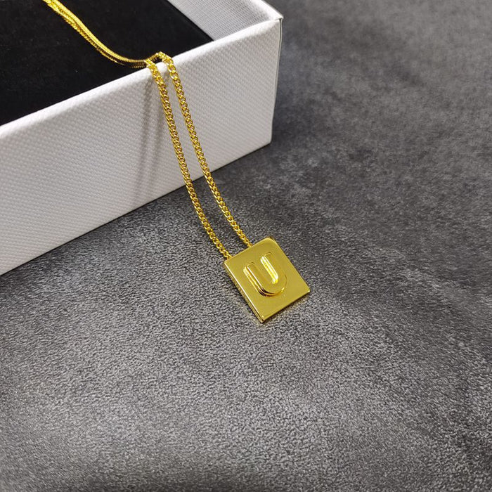 Wholesale Letter necklace gold plated clavicle chain