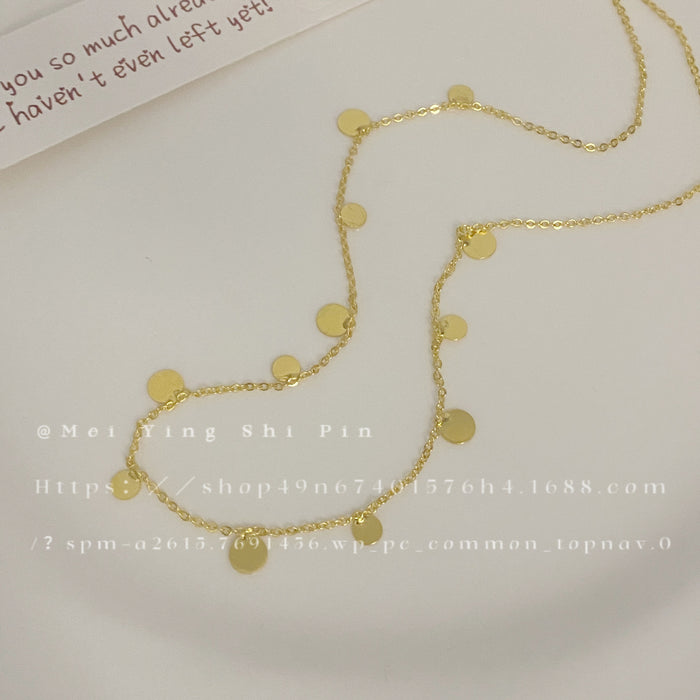 Wholesale sunflower pendant beaded necklace versatile stacked clavicle chain gift