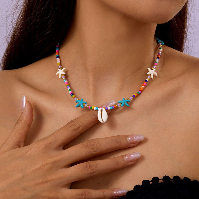 Wholesale Natural Shell Necklace Women Beaded Light Luxury Necklace Bohemian Niche Design