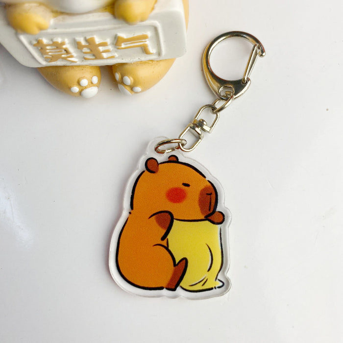 Wholesale   Keychain Creative Cartoon Cute Couple Backpack Pendant