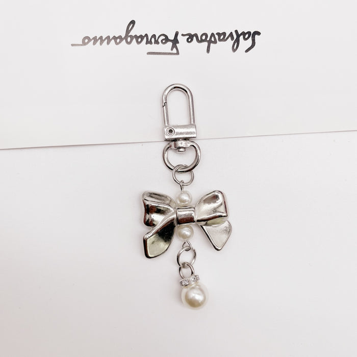 Wholesale Soft Touch Lacquer Bow Keychain Mixed Color Plastic Bag Charm MOQ≥2
