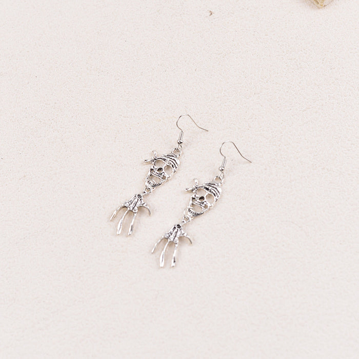 Wholesale Retro funny  palm skull pendant earrings personality fun all-match earrings