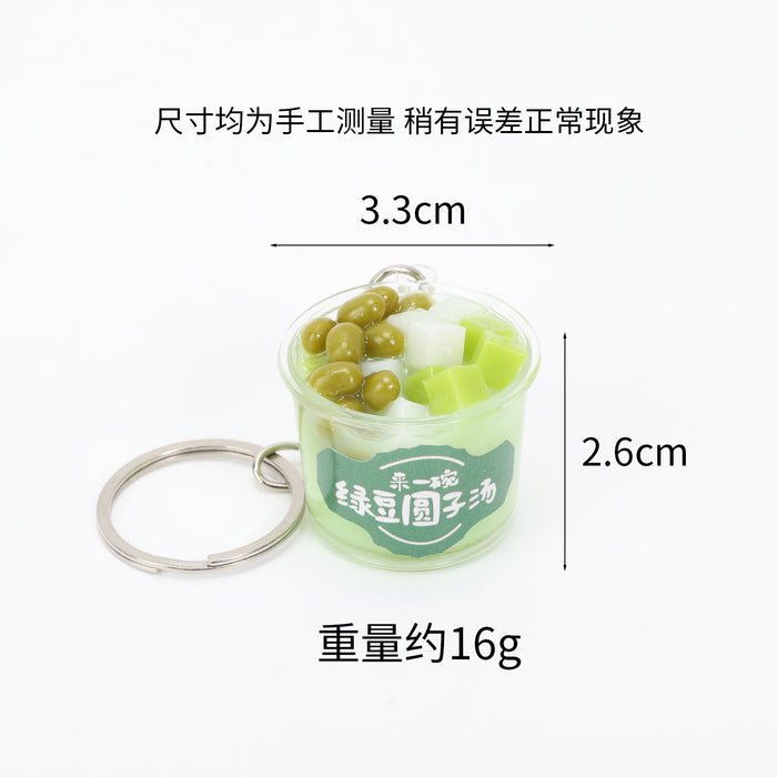 Wholesale Summer Dessert Miniature Food Charm Herbal Jelly Drink Keychain Decorative Bag Accessory Chic Boutique Gift