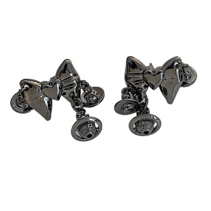 Wholesale Fashionable design earrings, personalized bow, metal, exaggerated personality