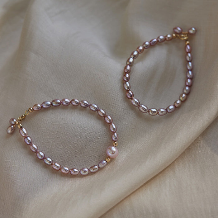 Wholesale Purple Water Pearl 14K Gold Bracelet Niche Design