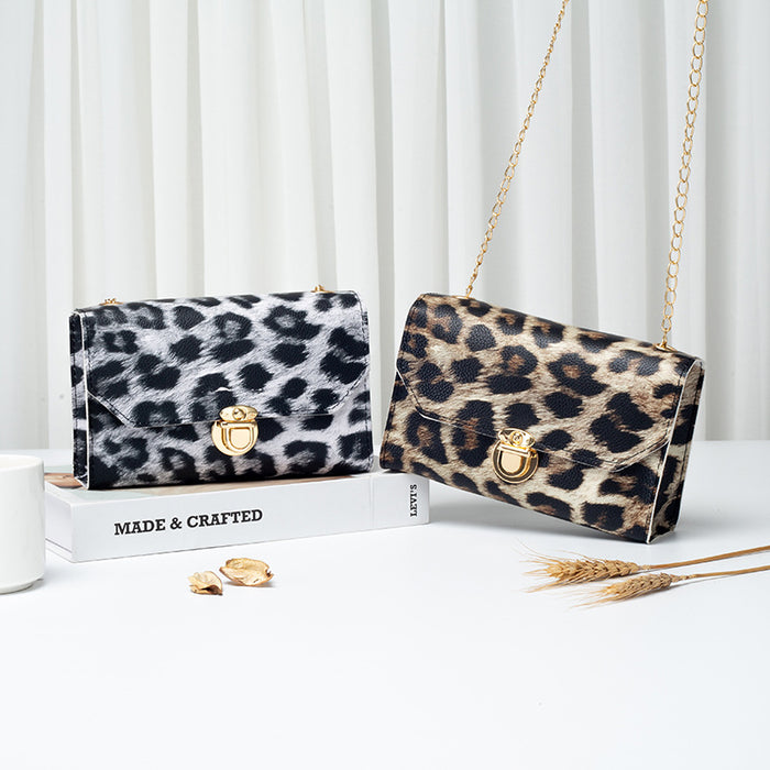 Wholesale Mini Leopard Print Bag Retro Chain Bag Single Shoulder Crossbody Bag Women's Small Fragrance Style Mobile Phone Bag JDC-SD-JF003