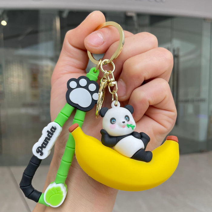 Wholesale Fruit Panda Keychain Keychain Backpack Pendant Doll Grabbing Machine Doll