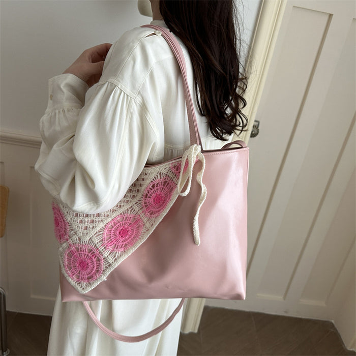 Wholesale PU Tote Bag Urban Simple Style Black Magnetic Closure Fashion