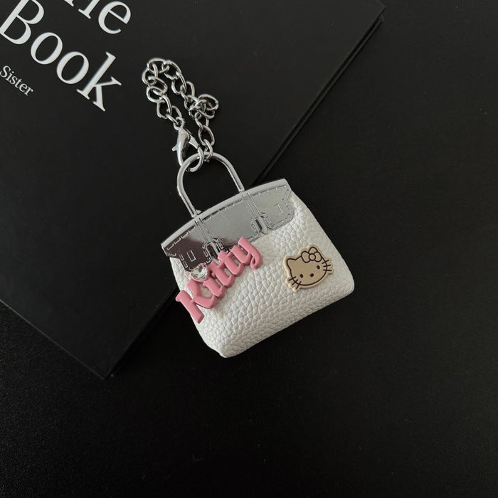 Wholesale Handmade leather small bag keychain