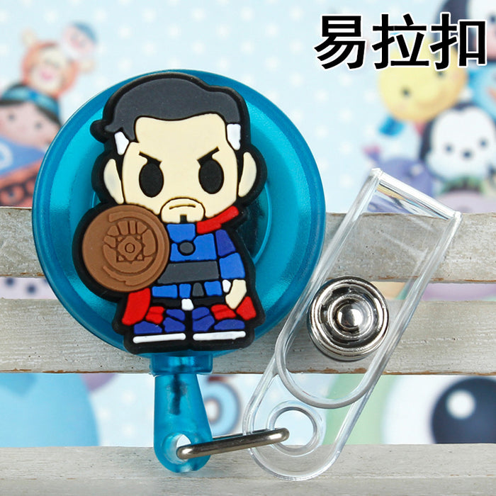 Wholesale Cartoon Badge Scroll Retractable Keychain JDC-KC-LuoKe008