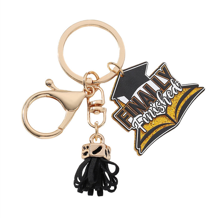 Wholesale Acrylic Graduation Tassel Keychain JDC-KC-RongRui020