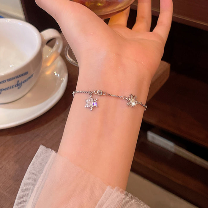 Wholesale Micro-paved zircon snowflake bracelet