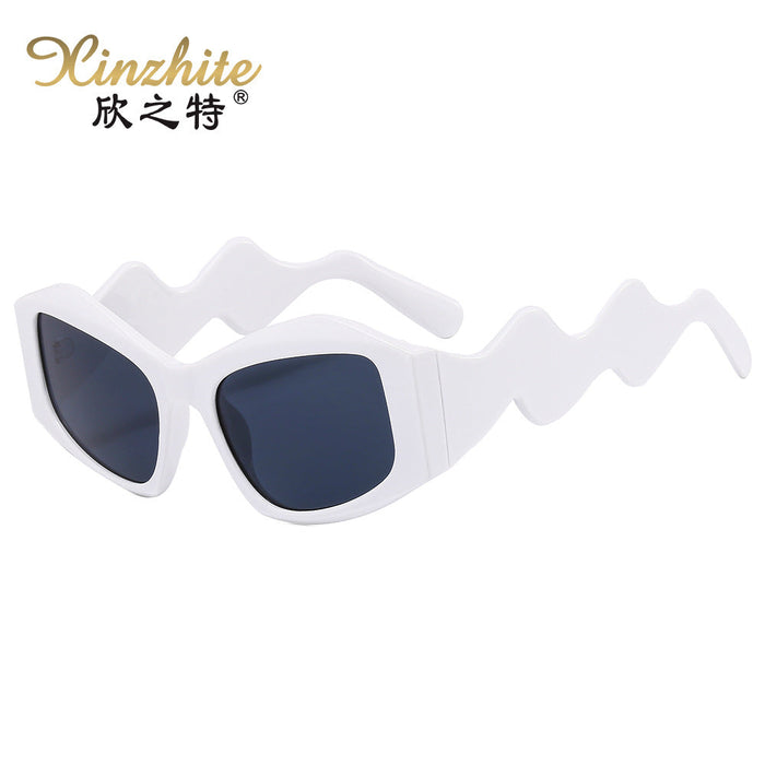 Wholesale Cat Eye PC Frame Wavy Leg Sunglasses JDC-SG-XZT013