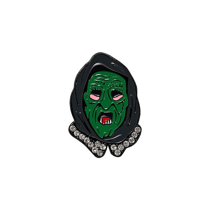 Wholesale Alloy Brooch With Baking Paint Rhinestone Dark Series Ghost Pumpkin Demon Cartoon Design Trendy Gift