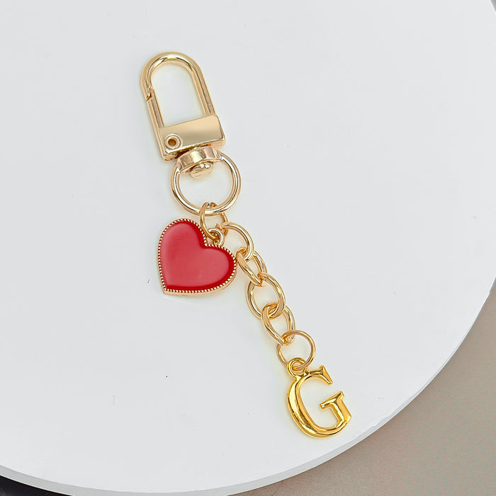 Wholesale 26-letter heart pendant Valentine's Day keychain