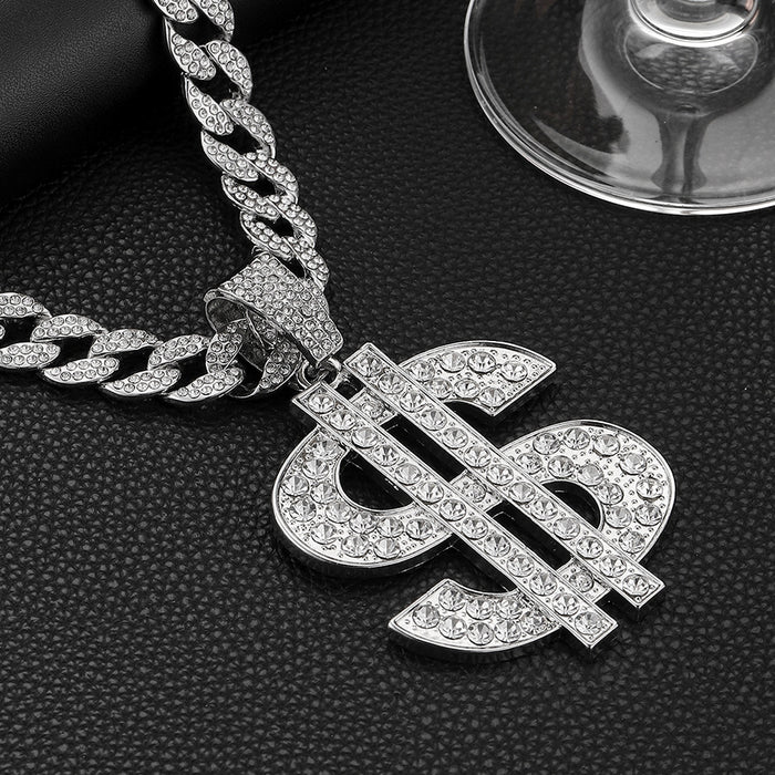 Wholesale Full Diamond Pendant Alloy Men's Necklace JDC-NE-QingR012