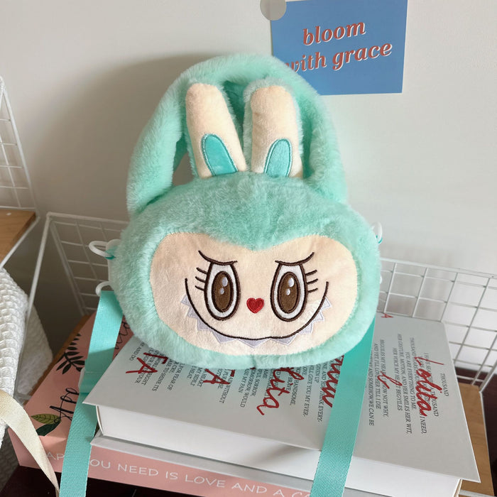 Wholesale Cartoon Cute Little Round Bag,  Cute Girl' s Autumn and Winter Hand-Carrying Mini Doll Bag,  Furry Cross-Body Coin Purse,  Grab Bag