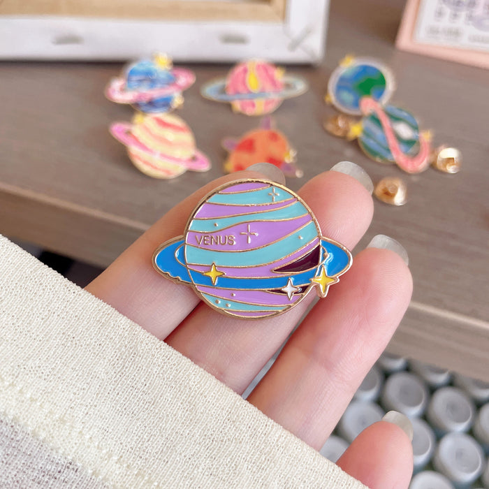 Wholesale Planet Series Eight Major Planets Metal Brooch