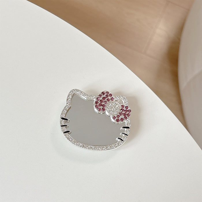 Wholesale Rhinestone Glass Mirror Cat Phone Grips