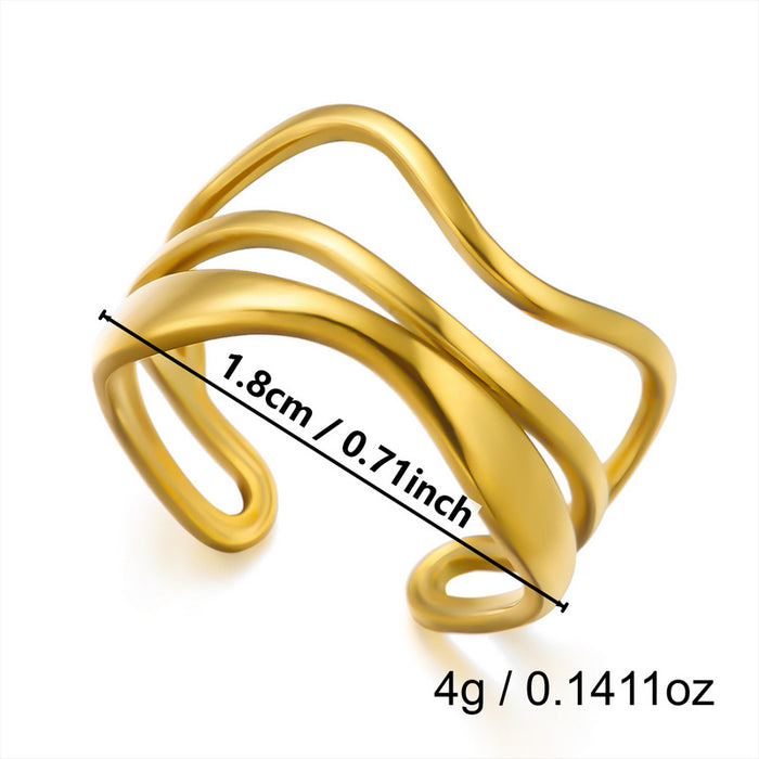 Wholesale Flower Sun Spiral Stainless Steel Open Ring Chic Fashion Jewelry Accessory
