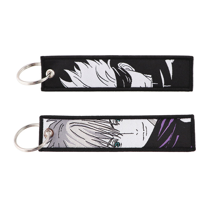 Wholesale  Woven Label Keychain Lanyard Office Id Badge Woven Fabric Accessory Pendant