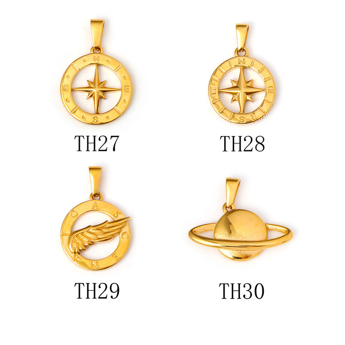 Wholesale 6pcs/set Compass North Star Ring Necklace Pendant ( Single Pendant)