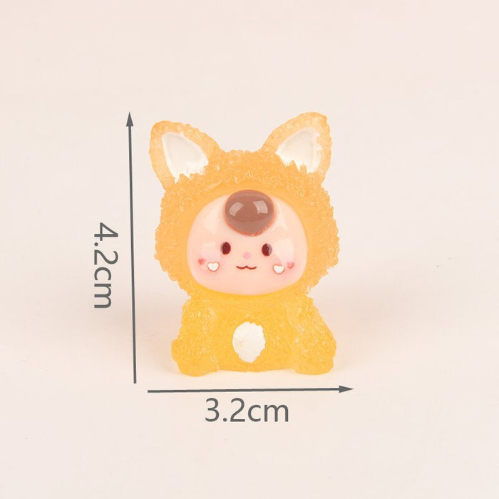 Wholesale Gradient doll resin glow-in-the-dark cute particle keychain