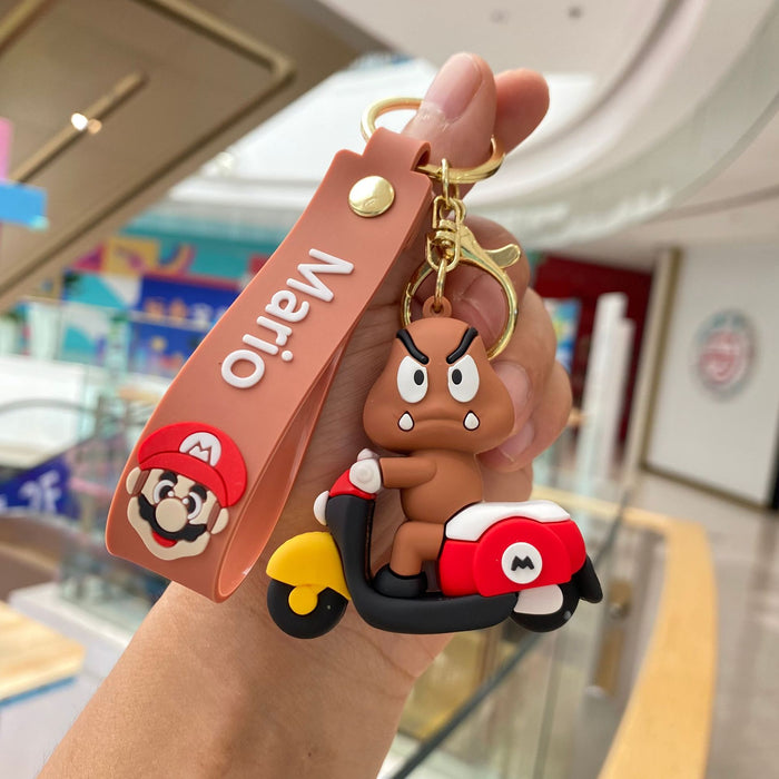 Wholesale Car Mario Doll Silicone Keychains JDC-KC-PengYu003