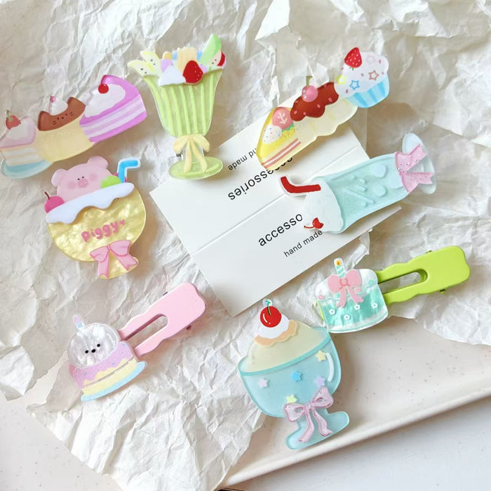 Wholesale Piggy Drink Acrylic Hair Clip
