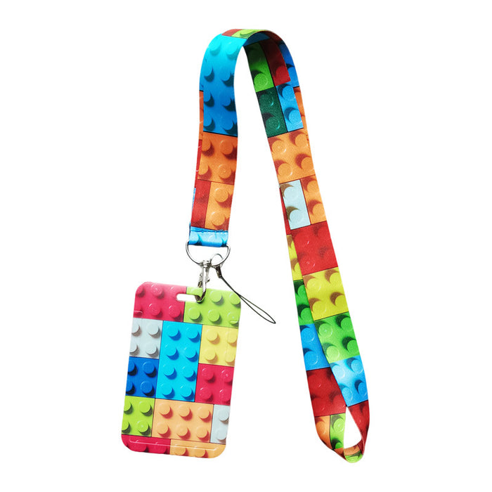 Wholesale Creative Cartoon Heat Transfer ABS Hard Card Case With Polyester Lanyard For Campus Bus Work And Meal Cards