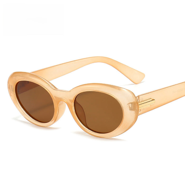 Wholesale Elliptical frame sunglasses for sun shading and UV protection, new minimalist photography sunglasses