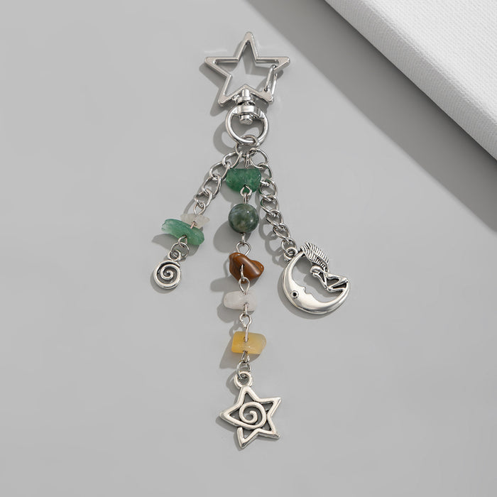 Wholesale Jewelry Creative Color Stone Keychain Alloy Accessories Bag Pendant