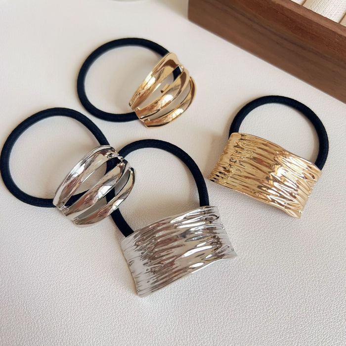 Wholesale Metal Cross Golden Head Rope Ball Head Rubber Hair Ring Hair Rope