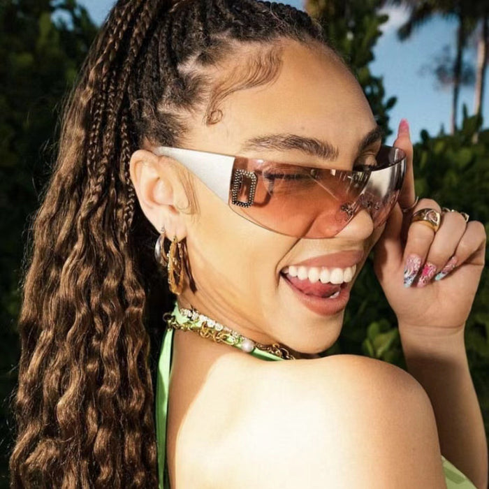 Wholesale Sunglasses frameless fashion sunglasses integrated sunshade sports sunglasses