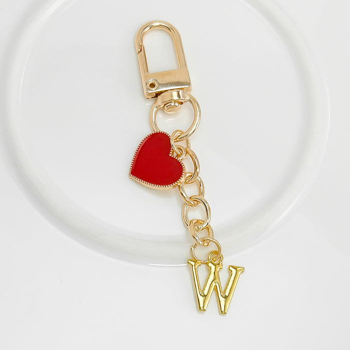Wholesale 26-letter heart pendant Valentine's Day keychain