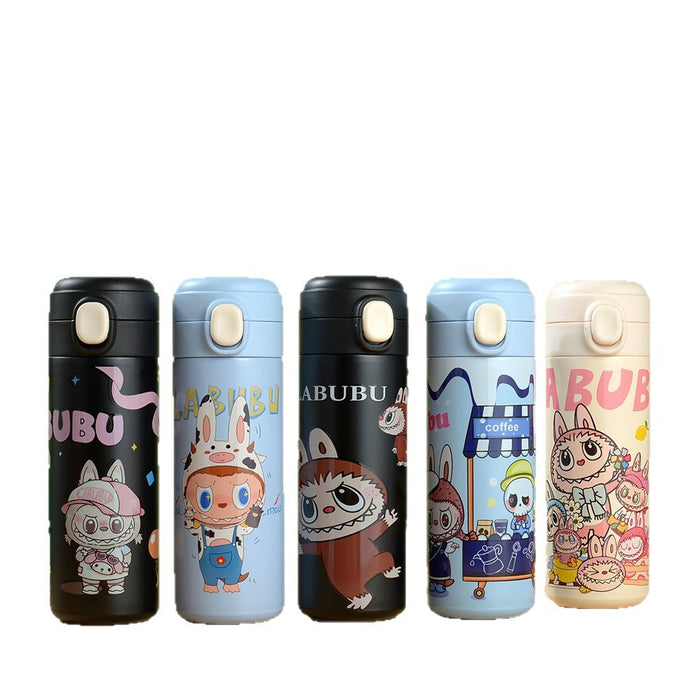 Wholesale Cute cartoon 304 stainless steel children' s thermos cup with pop-up spout