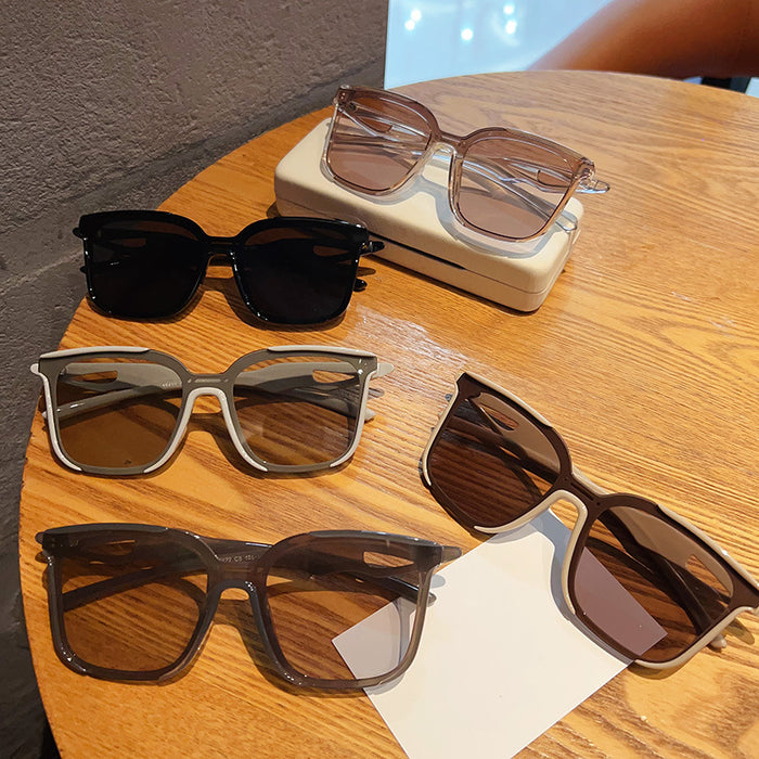 Wholesale UV resistant reflective large frame personalized sunglasses