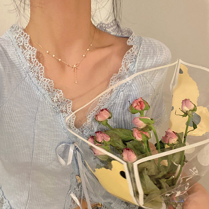 Wholesale Butterfly Knot Neck Chain, New Light Luxury, Niche Design, Clavicle Chain, Simple Accessories