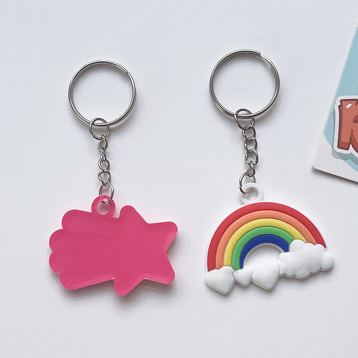 Wholesale Rainbow Plastic Keychain JDC-KC-TianTiao001