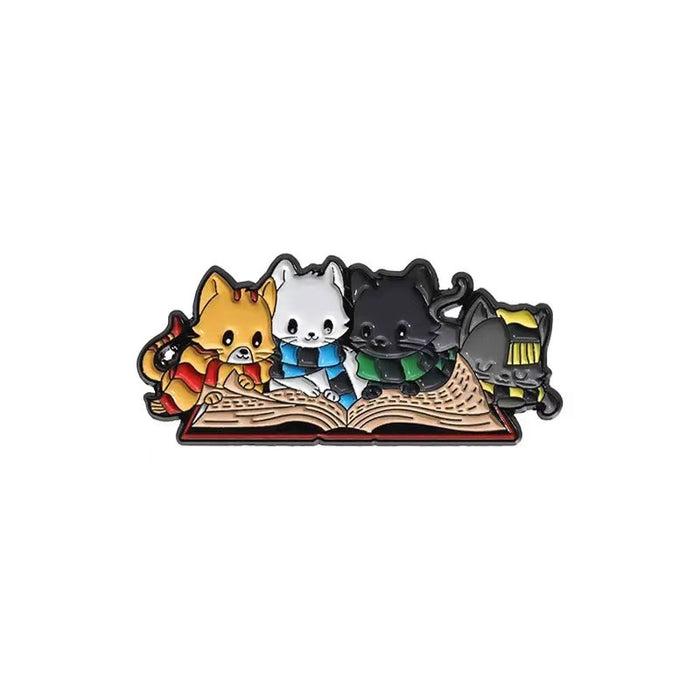 Wholesale Zinc Alloy Baked Enamel Cartoon Brooch Magic Potion Cat Book Bag Charm Decorative Gift MOQ≥2